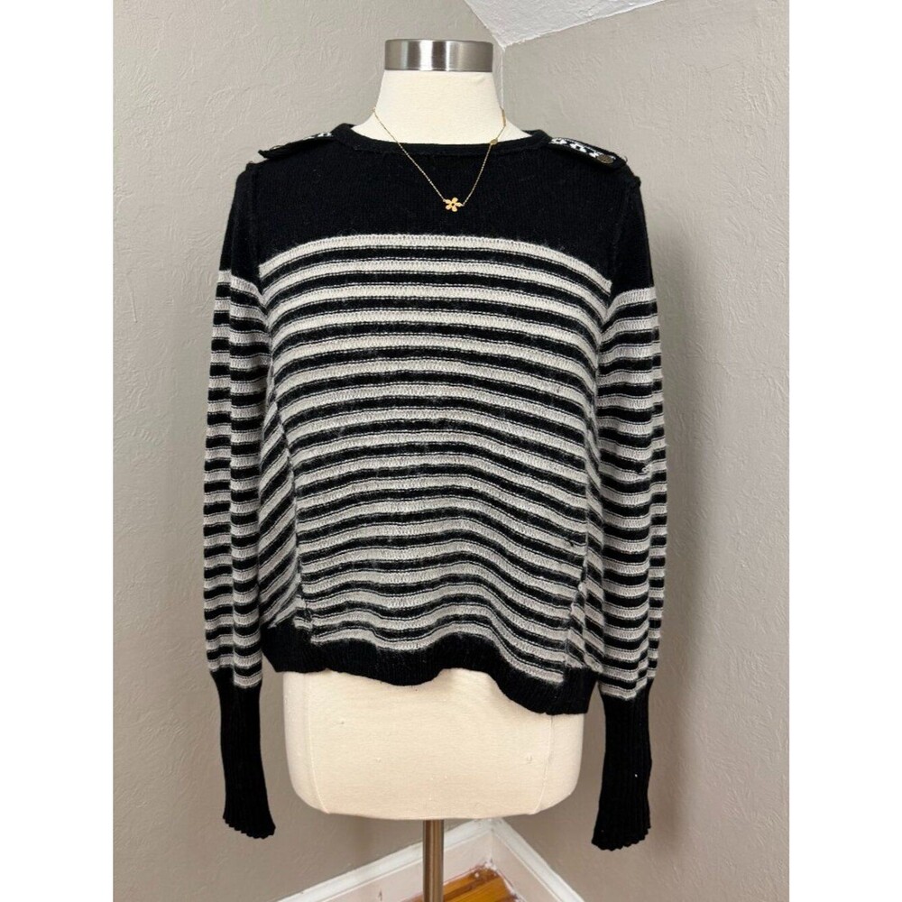 Free People Majorette Striped Knit Sweater - Medium